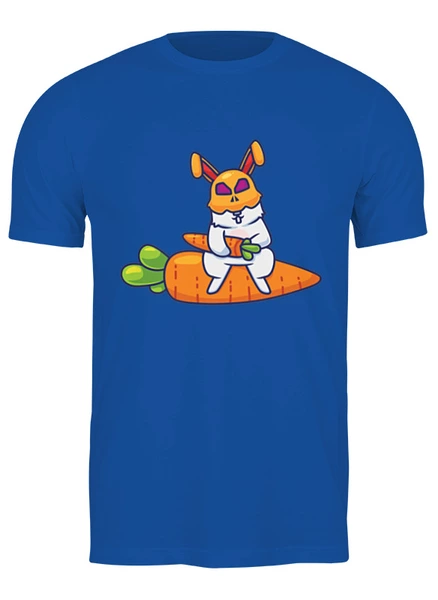Заказать мужскую футболку в Москве. Футболка классическая Кролик с морковкой от skynatural - готовые дизайны и нанесение принтов.