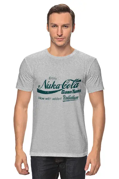 Заказать мужскую футболку в Москве. Футболка классическая Nuka-Cola Quantum. Fallout от geekbox - готовые дизайны и нанесение принтов.