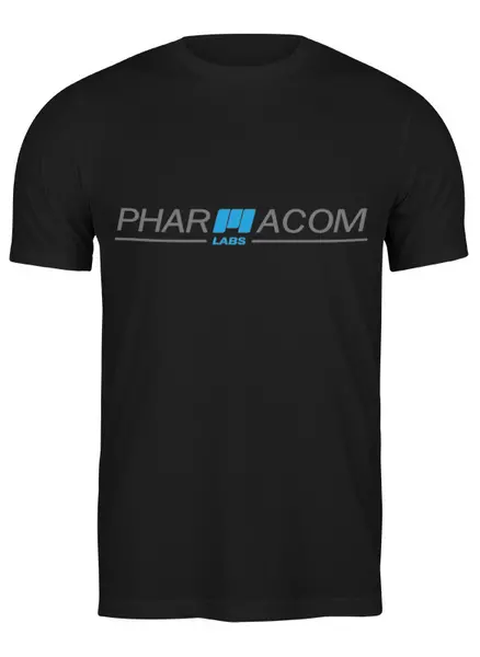 Заказать мужскую футболку в Москве. Футболка классическая Pharmacom Labs (Принт с одной стороны) от Михаил - готовые дизайны и нанесение принтов.