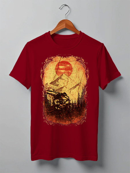 Заказать мужскую футболку в Москве. Футболка классическая Mountain Bike от oneredfoxstore@gmail.com - готовые дизайны и нанесение принтов.