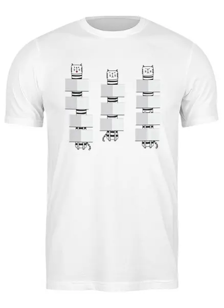 Заказать мужскую футболку в Москве. Футболка классическая Cats Here от oneredfoxstore@gmail.com - готовые дизайны и нанесение принтов.