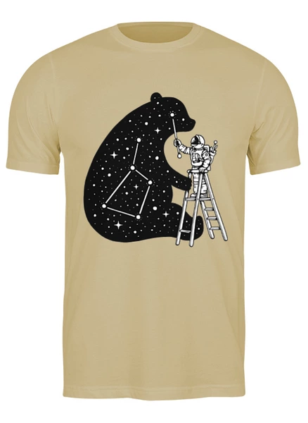 Заказать мужскую футболку в Москве. Футболка классическая Большая медведица от skynatural - готовые дизайны и нанесение принтов.