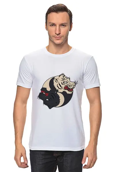 Заказать мужскую футболку в Москве. Футболка классическая Tiger от YellowCloverShop - готовые дизайны и нанесение принтов.