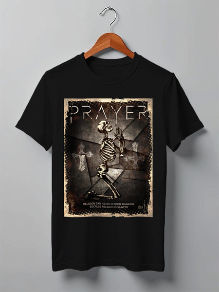 Заказать мужскую футболку в Москве. Футболка классическая Prayer \ Religion can never reform mankind... от OEX design - готовые дизайны и нанесение принтов.