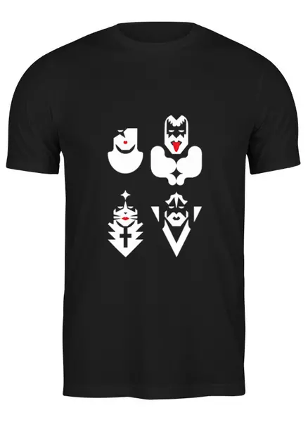 Заказать мужскую футболку в Москве. Футболка классическая KISS — Американская рок-группа от balden - готовые дизайны и нанесение принтов.