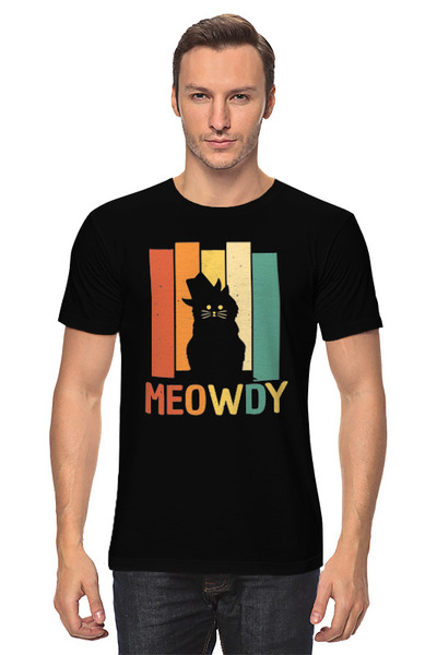 Заказать мужскую футболку в Москве. Футболка классическая Meowdy от skynatural - готовые дизайны и нанесение принтов.