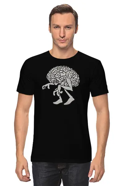 Заказать мужскую футболку в Москве. Футболка классическая BRAIN / Мозг от crash - готовые дизайны и нанесение принтов.