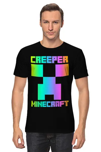 Заказать мужскую футболку в Москве. Футболка классическая MINECRAFT CREEPER от weeert - готовые дизайны и нанесение принтов.