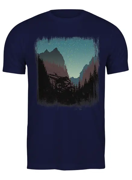 Заказать мужскую футболку в Москве. Футболка классическая Mountain Bike от oneredfoxstore@gmail.com - готовые дизайны и нанесение принтов.