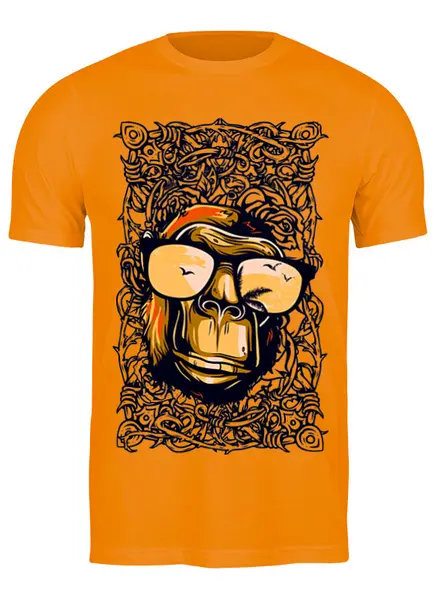 Заказать мужскую футболку в Москве. Футболка классическая Gorilla With Glasses от balden - готовые дизайны и нанесение принтов.
