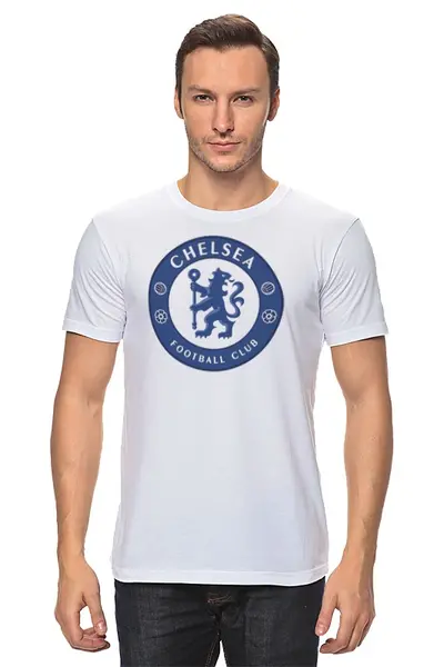 Заказать мужскую футболку в Москве. Футболка классическая Chelsea FC от Сергей Дульнев - готовые дизайны и нанесение принтов.