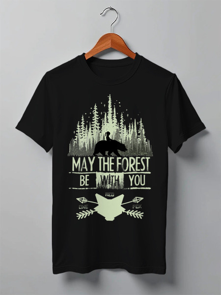 Заказать мужскую футболку в Москве. Футболка классическая Bear Here от oneredfoxstore@gmail.com - готовые дизайны и нанесение принтов.
