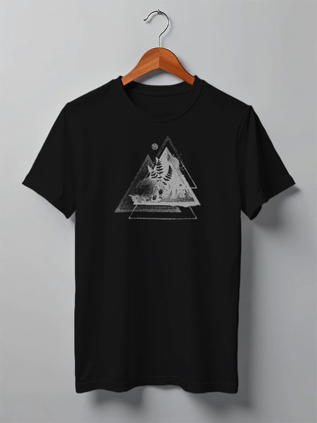 Заказать мужскую футболку в Москве. Футболка классическая Forest Minimalist от oneredfoxstore@gmail.com - готовые дизайны и нанесение принтов.
