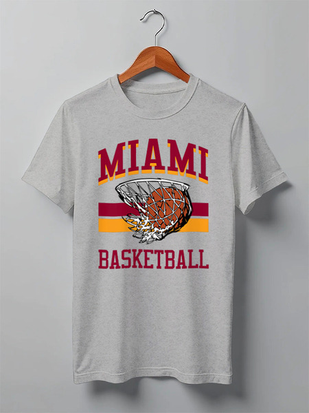 Заказать мужскую футболку в Москве. Футболка классическая Miami basketball от skynatural - готовые дизайны и нанесение принтов.