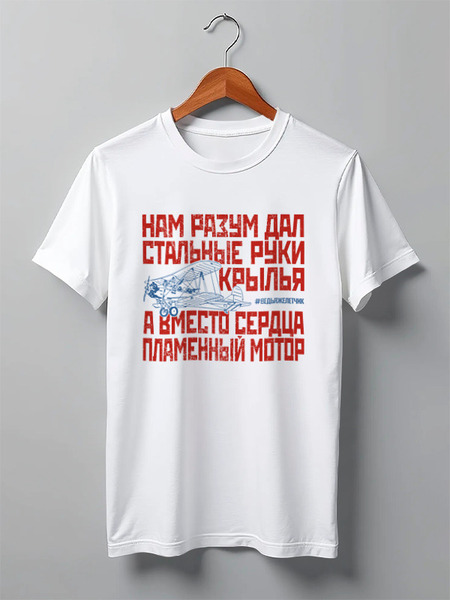 Заказать мужскую футболку в Москве. Футболка классическая Ведь я же летчик от Рустам Юсупов - готовые дизайны и нанесение принтов.