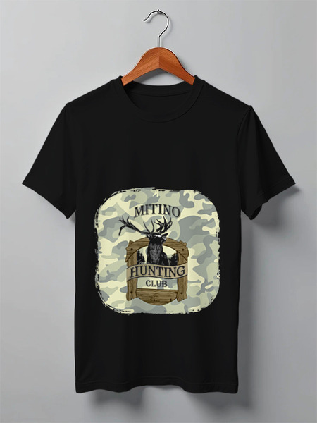 Заказать мужскую футболку в Москве. Футболка классическая Mitino Hunting Club от Артем Иванов - готовые дизайны и нанесение принтов.