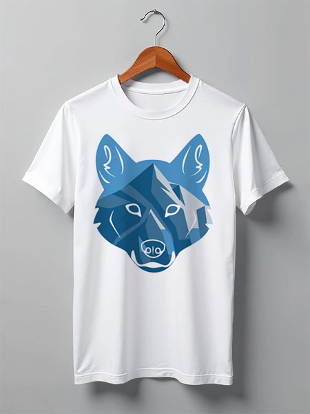 Заказать мужскую футболку в Москве. Футболка классическая Волк (Wolf) от trugift - готовые дизайны и нанесение принтов.