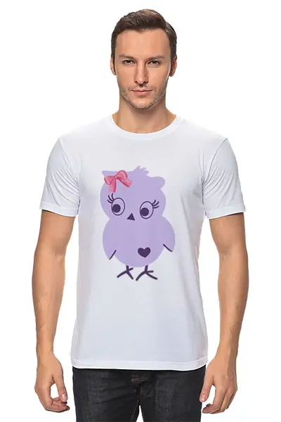 Заказать мужскую футболку в Москве. Футболка классическая Фиолетовая птичка от Ксения Золотухина - готовые дизайны и нанесение принтов.