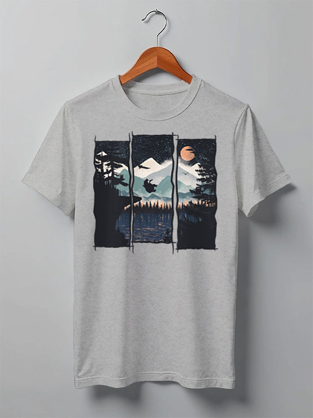 Заказать мужскую футболку в Москве. Футболка классическая Night Jump от oneredfoxstore@gmail.com - готовые дизайны и нанесение принтов.