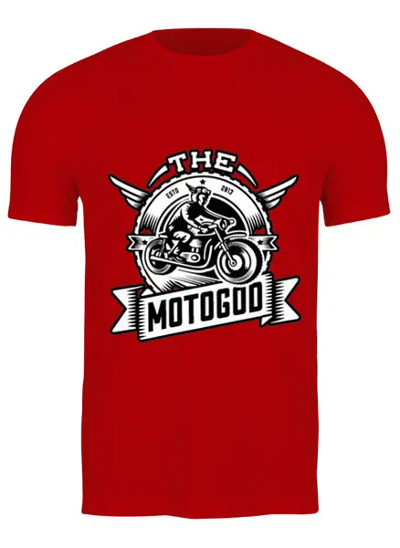 Заказать мужскую футболку в Москве. Футболка классическая The Motogod от direktar94 - готовые дизайны и нанесение принтов.
