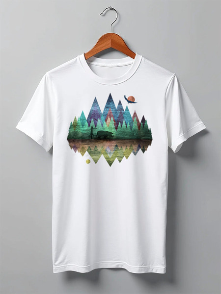 Заказать мужскую футболку в Москве. Футболка классическая Forest Friends Trails от oneredfoxstore@gmail.com - готовые дизайны и нанесение принтов.