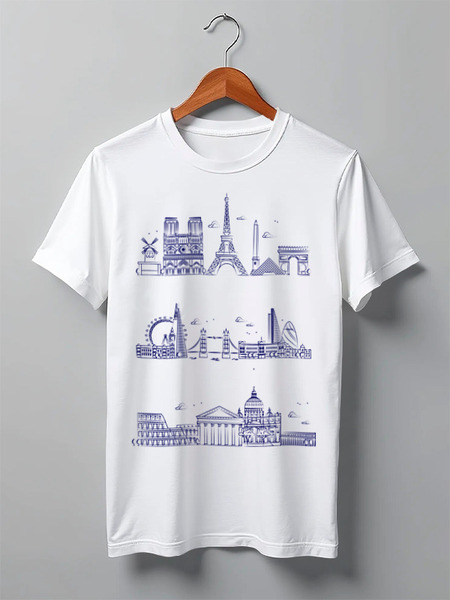 Заказать мужскую футболку в Москве. Футболка классическая Города от acidhouses - готовые дизайны и нанесение принтов.