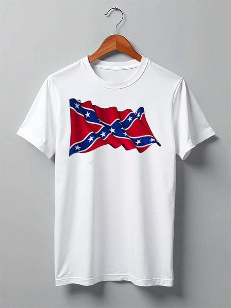 Заказать мужскую футболку в Москве. Футболка классическая Confederate Rebel Flag от balden - готовые дизайны и нанесение принтов.