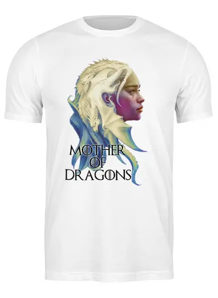 Заказать мужскую футболку в Москве. Футболка классическая Mother of dragons от Ксения Золотухина - готовые дизайны и нанесение принтов.