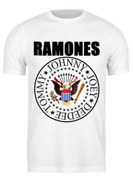 Заказать мужскую футболку в Москве. Футболка классическая Ramones  от cherdantcev - готовые дизайны и нанесение принтов.