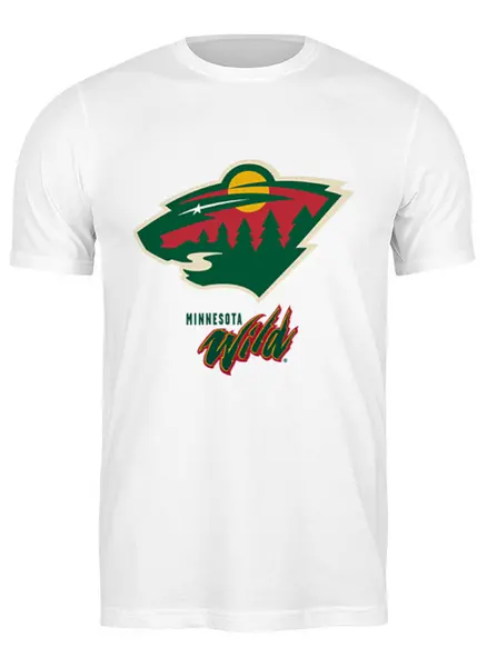 Заказать мужскую футболку в Москве. Футболка классическая Minnesota Wild / NHL USA от KinoArt - готовые дизайны и нанесение принтов.