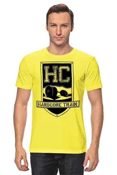 Заказать мужскую футболку в Москве. Футболка классическая HARDCORE TRAIN от Алексс Неро - готовые дизайны и нанесение принтов.