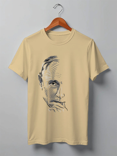 Заказать мужскую футболку в Москве. Футболка классическая ★PUTIN★ от balden - готовые дизайны и нанесение принтов.