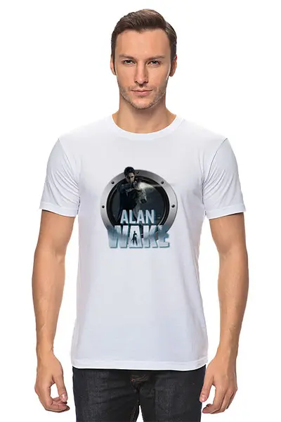 Заказать мужскую футболку в Москве. Футболка классическая Alan Wake от THE_NISE  - готовые дизайны и нанесение принтов.