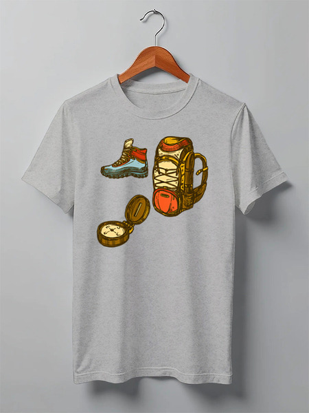 Заказать мужскую футболку в Москве. Футболка классическая Hiking от oneredfoxstore@gmail.com - готовые дизайны и нанесение принтов.