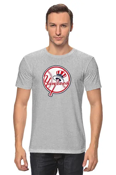 Заказать мужскую футболку в Москве. Футболка классическая Нью-Йорк Янкиз / New York Yankees от KinoArt - готовые дизайны и нанесение принтов.