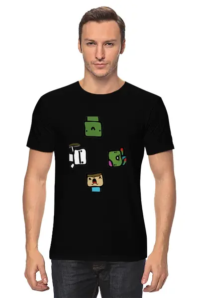Заказать мужскую футболку в Москве. Футболка классическая Minecraft от cherdantcev - готовые дизайны и нанесение принтов.