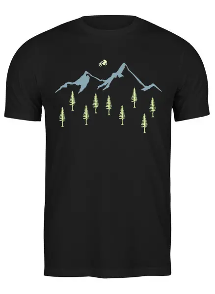 Заказать мужскую футболку в Москве. Футболка классическая Mountain Bike от oneredfoxstore@gmail.com - готовые дизайны и нанесение принтов.