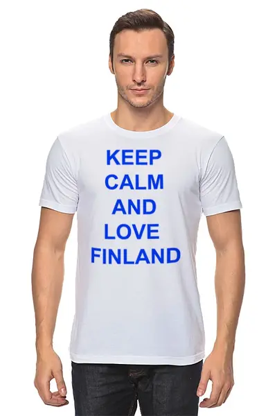 Заказать мужскую футболку в Москве. Футболка классическая Keep calm от Mister Lunatic - готовые дизайны и нанесение принтов.