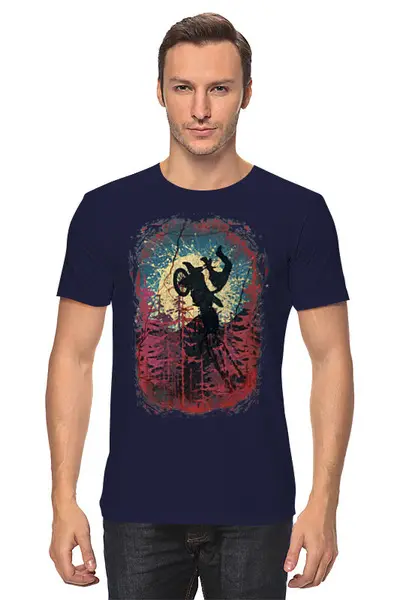 Заказать мужскую футболку в Москве. Футболка классическая Rider от oneredfoxstore@gmail.com - готовые дизайны и нанесение принтов.
