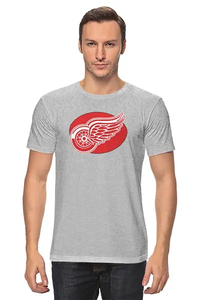 Заказать мужскую футболку в Москве. Футболка классическая Detroit Red Wings / NHL USA от KinoArt - готовые дизайны и нанесение принтов.