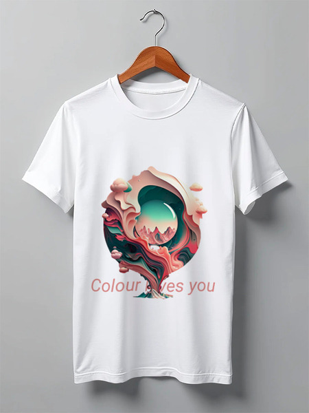 Заказать мужскую футболку в Москве. Футболка классическая color and love от Product Recommendations - готовые дизайны и нанесение принтов.