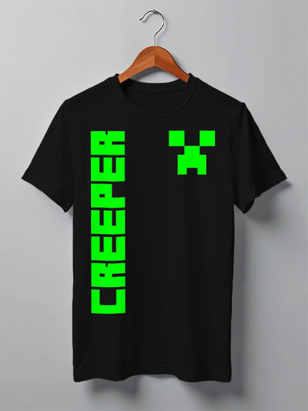 Заказать мужскую футболку в Москве. Футболка классическая MINECRAFT CREEPER от weeert - готовые дизайны и нанесение принтов.