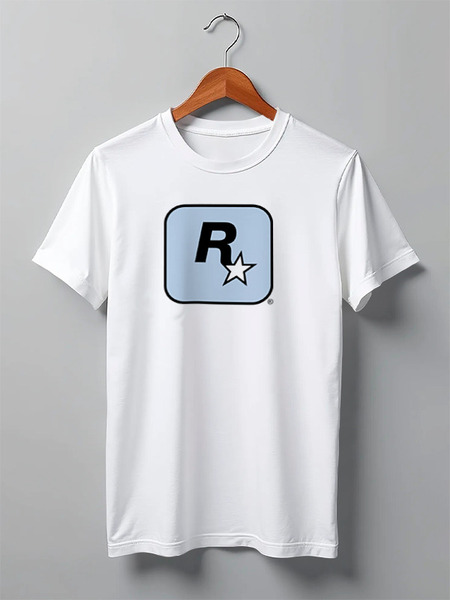 Заказать мужскую футболку в Москве. Футболка классическая Rockstar Light-Blue от GOOD PRINT - готовые дизайны и нанесение принтов.