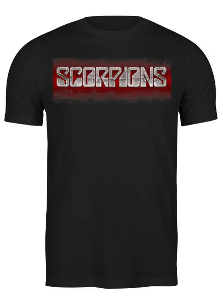 Заказать мужскую футболку в Москве. Футболка классическая Scorpions Band от Leichenwagen - готовые дизайны и нанесение принтов.