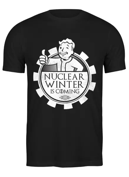Заказать мужскую футболку в Москве. Футболка классическая Fallout. Nuclear winter is coming от geekbox - готовые дизайны и нанесение принтов.