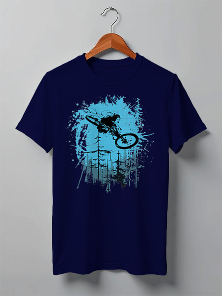 Заказать мужскую футболку в Москве. Футболка классическая MTB Ride от oneredfoxstore@gmail.com - готовые дизайны и нанесение принтов.
