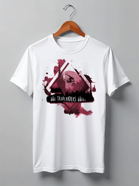 Заказать мужскую футболку в Москве. Футболка классическая Mountain Bike от oneredfoxstore@gmail.com - готовые дизайны и нанесение принтов.