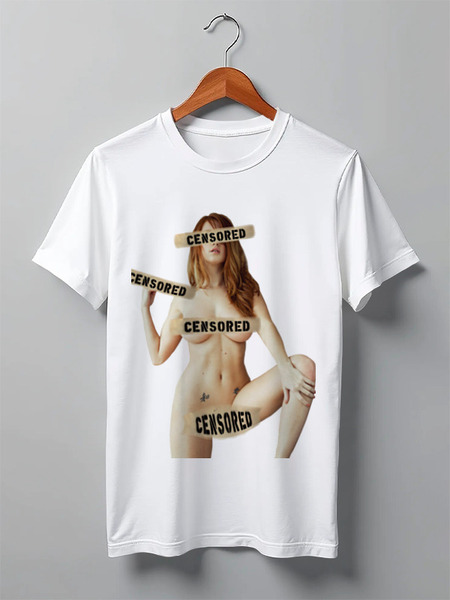 Заказать мужскую футболку в Москве. Футболка классическая "CENSORED" от Женя Ильин - готовые дизайны и нанесение принтов.