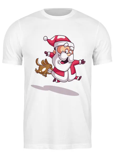 Заказать мужскую футболку в Москве. Футболка классическая Санта от T-shirt print  - готовые дизайны и нанесение принтов.