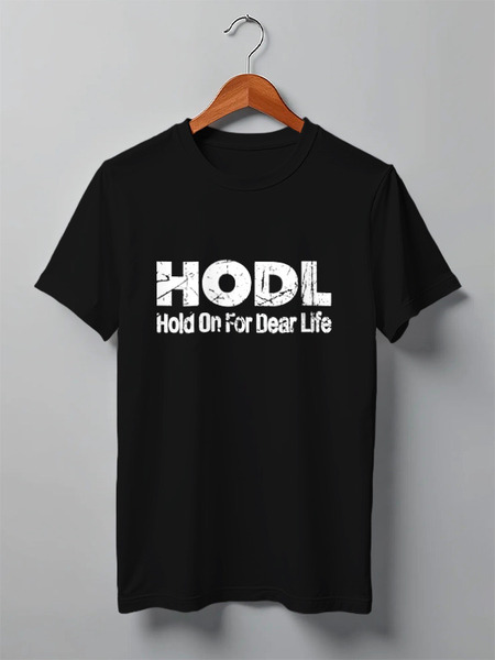 Заказать мужскую футболку в Москве. Футболка классическая Hold On for Dear Life  от webmaler - готовые дизайны и нанесение принтов.